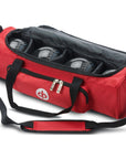 Drakes Pride Beam Bag, spacious and sturdy, available in silver, teal, red, and royal blue.