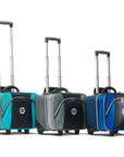 Drakes Pride Horizon Locker Trolley Bag, spacious and durable, available in silver, teal, and royal blue.