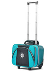 Drakes Pride Horizon Locker Trolley Bag, durable wheeled trolley, comes in silver, teal, and royal blue.