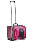 Drakes Pride Low Roller Trolley Bag, durable with wheels, available in aqua, cerise, royal blue, and silver.