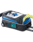 Drakes Pride Maximus Trolley Bag with wheels, in silver, aqua, or royal blue for easy transport