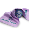 Drakes Pride Microfibre Bowls Towel,  green, yellow, and purple, for polishing bowls.