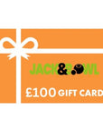 Stylish Jack and Bowl Gift Cards fanned out, great for friends, family, or food lovers.