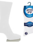 Gentle Grip socks 3 pack in black, white, and grey, designed for comfort and slip resistance.