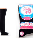 Gentle Grip socks 3 pack in black, white, and grey, featuring anti-slip soles for stability.