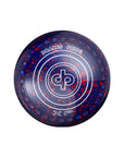 Drakes Pride XP lawn bowls in bold colours, precision design with dimpled grip rings.