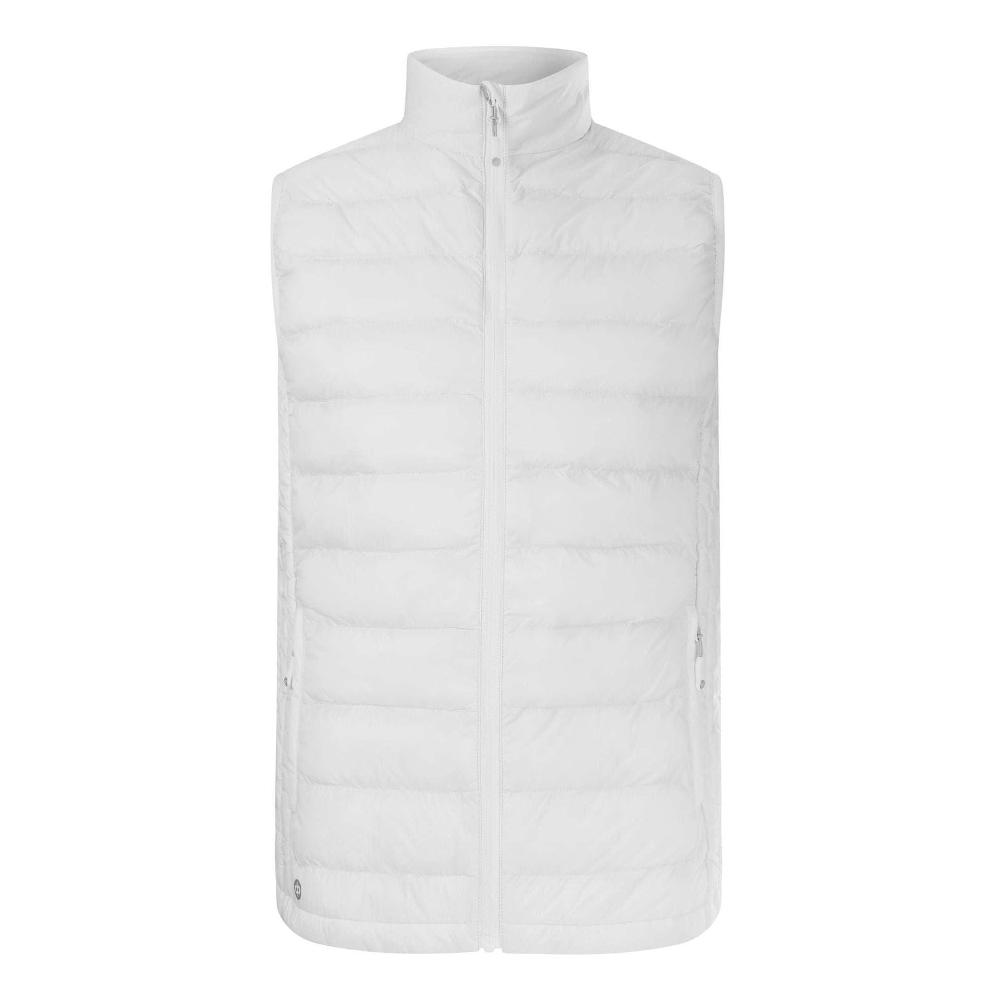 Drakes Pride Victoria Ladies Bodywarmer, white sleeveless jacket with zip front for bowls.