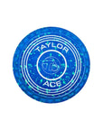 Colourful Taylor Ace Pro-Grip Bowls with precision grip, ideal for lawn bowling enthusiasts.