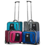 Drakes Pride Low Roller Trolley Bag, easy-roll design, available in aqua, cerise, royal blue, and silver.