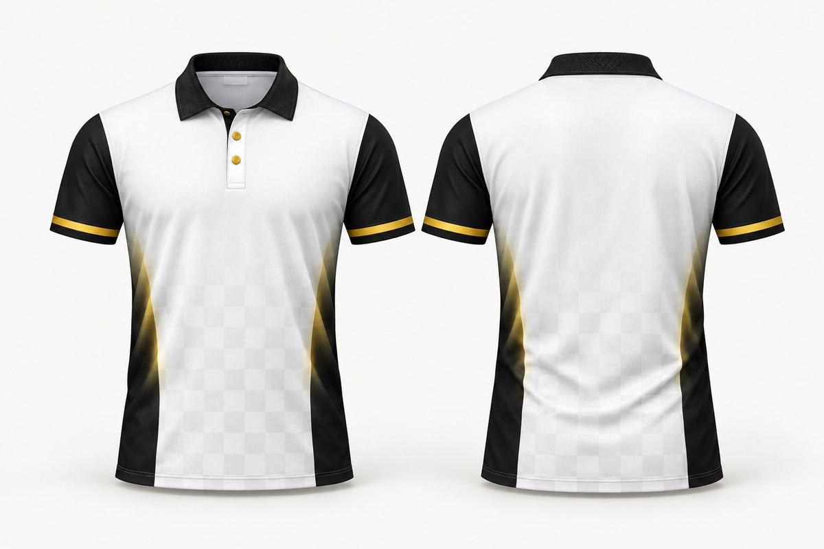 Imperium custom club polo shirt — front and back studio mockup